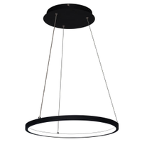 Lustre Pendente Arco Ring Anel Preto Led Bivolt 40cm 3000K