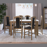 Conjunto de Mesa com 6 Cadeiras Ameixa Negra e Preto Lilies Móveis