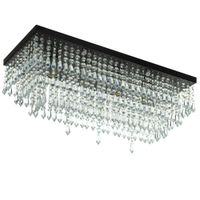 Lustre Luminária Queops Retangular 60x25 Cm Preto