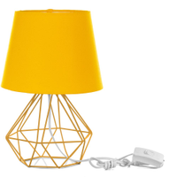 Abajur Diamante Dome Amarelo com Aramado Amarelo