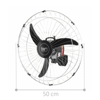 Ventilador Oscilante de Parede Preto Bivolt Grade em Aço Preto