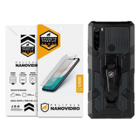 Kit Capa case capinha Clip e Pelicula Nano Vidro Xiaomi Redmi Note 8 - Gshield