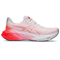 Tênis ASICS Novablast 4 - Masculino - Rosa com Vermelho e Branco