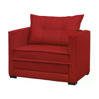 Poltrona Cama Londres Suede Vermelho