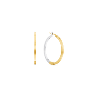 Argola Redonda em Ouro Amarelo e Ouro Branco 18k, 20mm