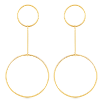 Brinco Argola Design em Ouro Amarelo 18k