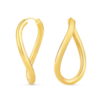 Brinco Argola Design em Ouro Amarelo 18k