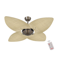 Ventilador de Teto Kovalski Bronze Office 4 Pás Palmae Natural 220V com Controle