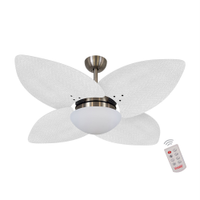 Ventilador de Teto Kovalski Bronze 4 Pás Palmae Branco 127V com Controle