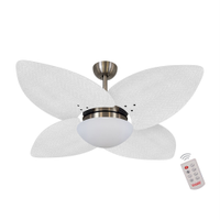 Ventilador de Teto Kovalski Bronze 4 Pás Palmae Branco 220V com Controle