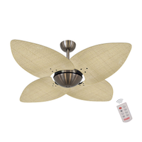 Ventilador de Teto Kovalski Bronze Office 4 Pás Palmae Natural 127V com Controle