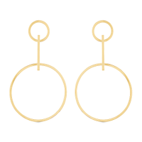 Brinco Argola Design em Ouro Amarelo 18k