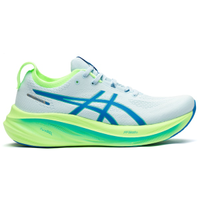 Tênis ASICS GEL-Nimbus 26 Lite-Show - Masculino - Cinza com Verde e Azul