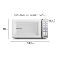 Micro-ondas Electrolux 34 Litros Função Tira Odor e Manter Aquecido Branco MEO44 127 Volts 127 Volts