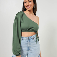 Blusa Cropped Manga Única