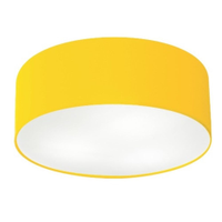 Plafon Cilíndrico Md-3006 Cúpula em Tecido 60x15cm Amarelo - Bivolt