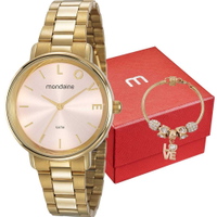 Kit Relógio Mondaine Feminino Love com Pulseira 53761LPMKDE1K1