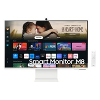 Samsung Smart Monitor M8 32" 2024 4K, Tela Plana, Painel VA, 60Hz, HAS, 4ms,Smart Hub, Gaming Hub, AirPlay - Branco